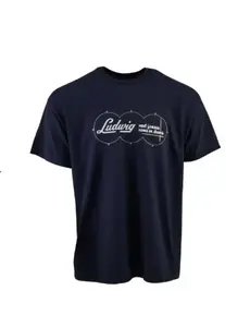Ludwig Ludwig 'most famous name on drums' Navy T Shirt, Medium