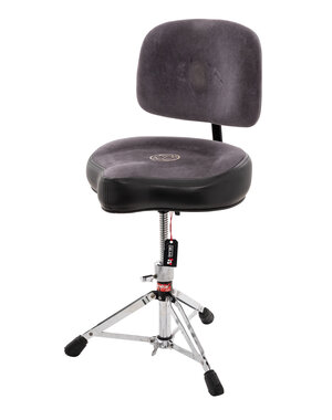 Roc n Soc Roc n Soc Cycle Drum Stool w/Gibraltar Short Base Drum Stool & Backrest, Grey