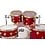 DW Drums DW Collectors 22" Cherry Drum Kit, Ruby Red Glass w/Gold Hardware