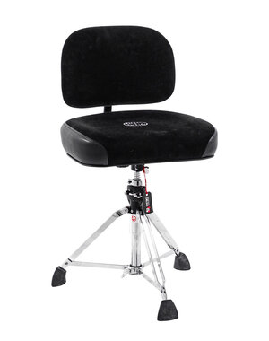 Roc n Soc Roc n Soc Square Top Drum Stool & Backrest, Black w/Gibraltar B9608 Base