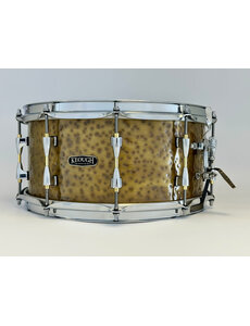 Keough Drums Keough Drums ValaTone 14" x 6.5" Hand Hammered Brass Snare Drum, Brushed Patina