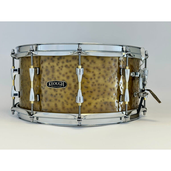 Keough Drums Keough Drums ValaTone 14" x 6.5" Hand Hammered Brass Snare Drum, Brushed Patina