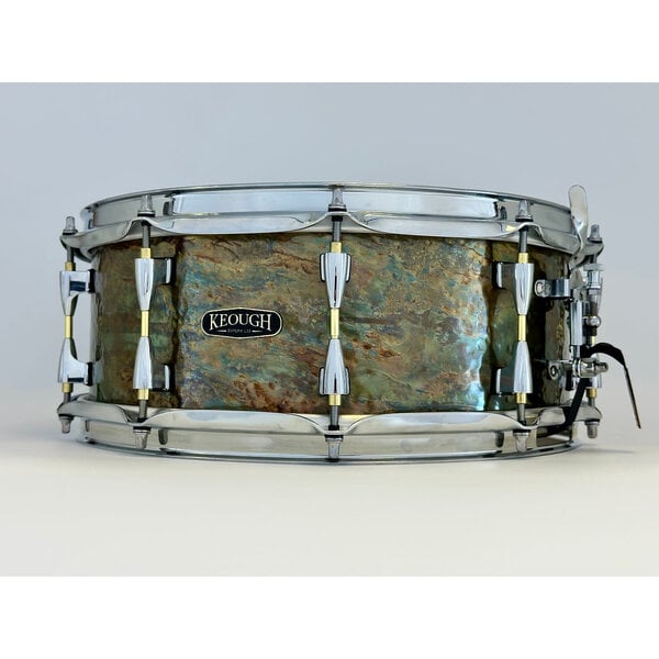 Keough Drums Keough Drums ValaTone 14" x 5.5" Hand Hammered Brass Snare Drum, Oil Slick Patina