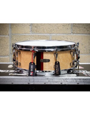Keough Drums Keough Drums Plymatic 14" x 5.5" Birch Snare Drum, Birdseye Maple w/Makore & Fumed Sapele Pommele Vertical Inlay