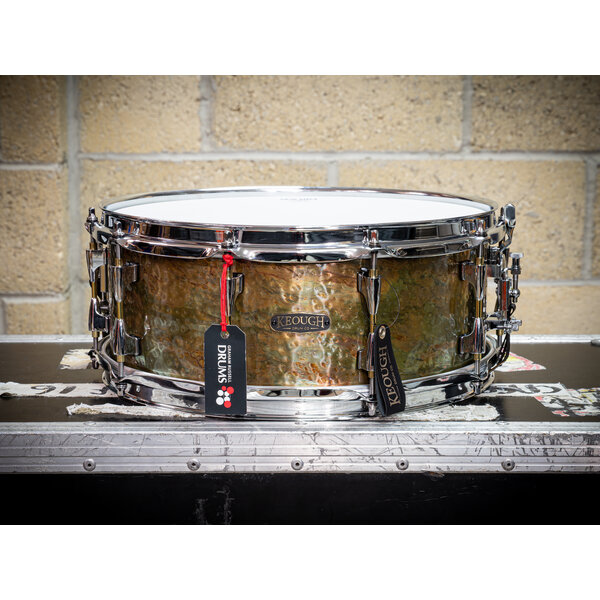 Keough Drums Keough Drums ValaTone 14" x 5.5" Hand Hammered Brass Snare Drum, Oil Slick Patina