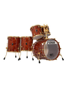 Sonor Sonor Signature Series 150th Anniversary 22" Heritage Drum Kit, Bubinga High Gloss w/Gold Hardware