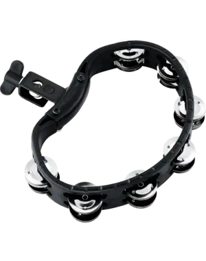 Meinl Meinl Headliner Double Row Mountable Tambourine Stainless Steel Jingles, Black