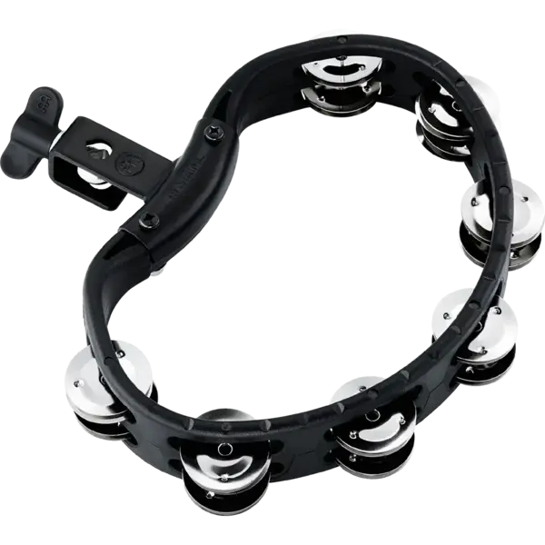 Meinl Meinl Headliner Double Row Mountable Tambourine Stainless Steel Jingles, Black