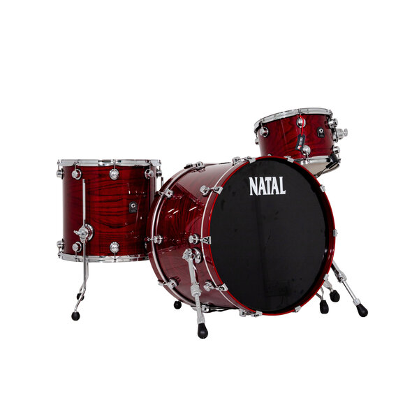 Natal Cafe Racer 24" Elm/Birch Drum Kit, Transparent Red