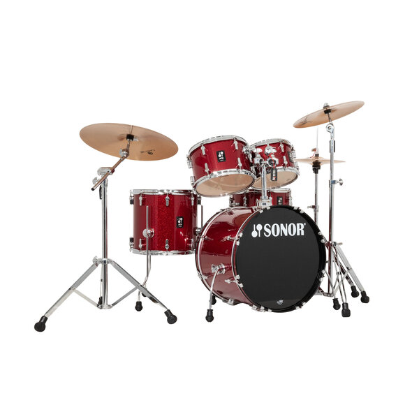 Sonor Sonor AQX 20" Drum Kit, Red Moon Sparkle w/Hardware & Cymbals