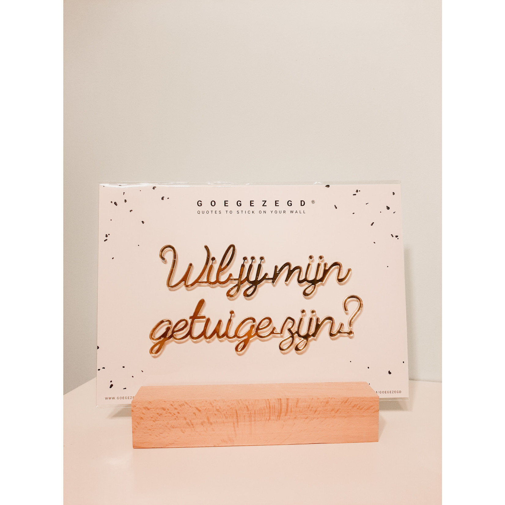 Muursticker a5 goud Wil jij mijn getuige zijn? Homemade HappINESs