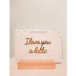 Goegezegd Muursticker a5 goud: I love you a latte