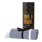 Take a towel Take A Towel Hamamdoek zwart goud zigzag