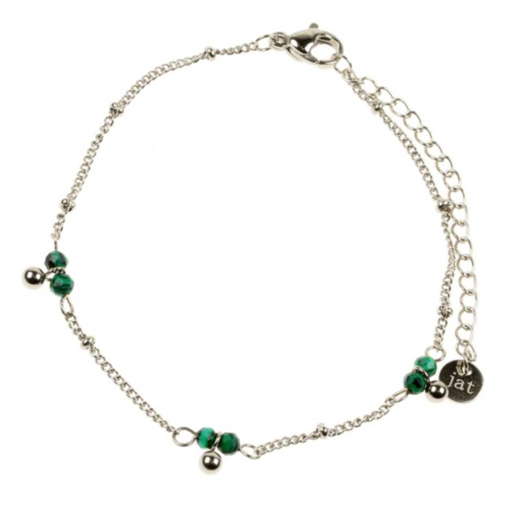 Bijoux Armband stainless steel rhodium green