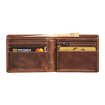 Maverick The original lederen compact billfold RFID met rits-bruin