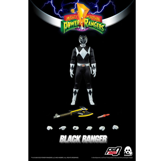 Mighty Morphin Power Rangers FigZero Action Figure 1/6 Black Ranger 30cm