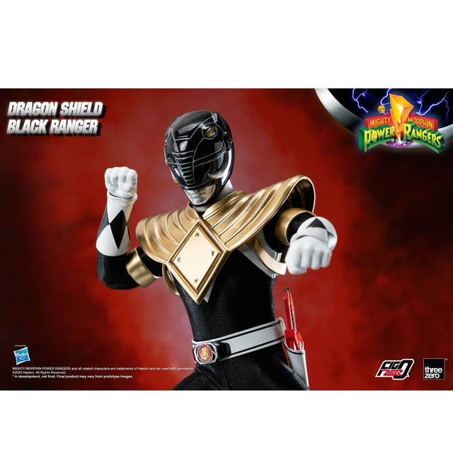 Mighty Morphin Power Rangers FigZero Action Figure 1/6 Dragon Shield Black Ranger 30cm