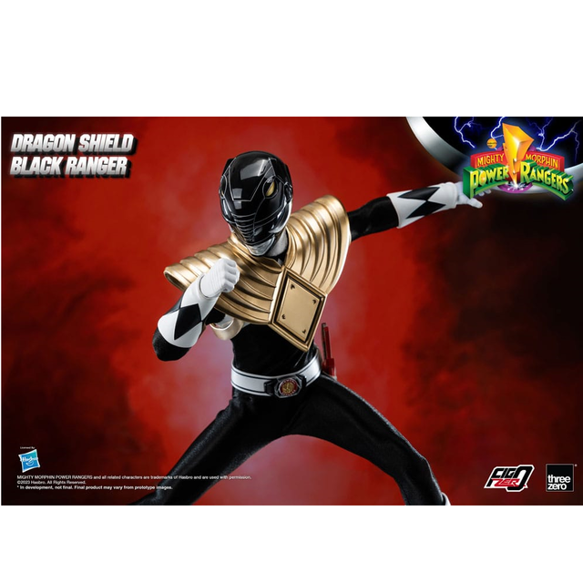 Mighty Morphin Power Rangers FigZero Action Figure 1/6 Dragon Shield Black Ranger 30cm