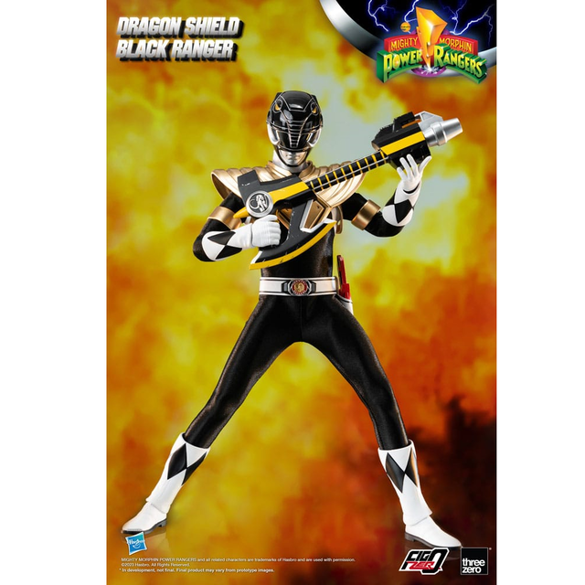 Mighty Morphin Power Rangers FigZero Action Figure 1/6 Dragon Shield Black Ranger 30cm