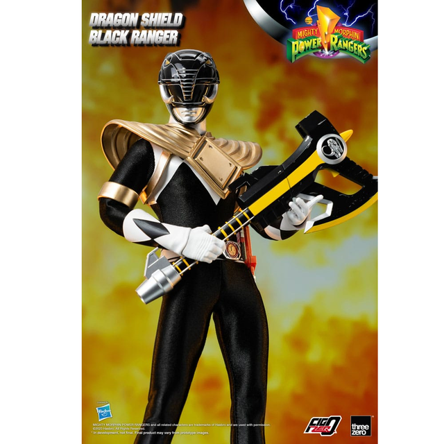 Mighty Morphin Power Rangers FigZero Action Figure 1/6 Dragon Shield Black Ranger 30cm