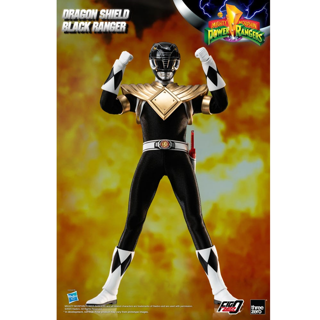 Mighty Morphin Power Rangers FigZero Action Figure 1/6 Dragon Shield Black Ranger 30cm