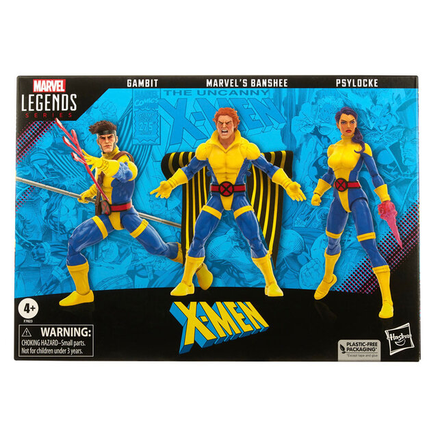 X-Men 60th Anniversary Marvel Legends Action Figure 3-Pack Gambit, Marvel's Banshee, Psylocke 15cm
