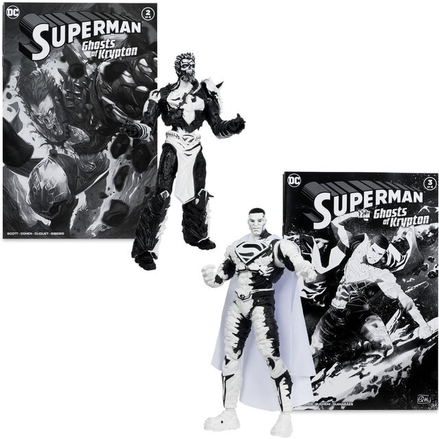 DC Direct Page Punchers Action Figures & Comic Book Pack of 4 Superman Series (Sketch Edition) (Gold Label) 18cm