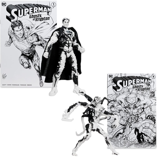 DC Direct Page Punchers Action Figures & Comic Book Pack of 4 Superman Series (Sketch Edition) (Gold Label) 18cm