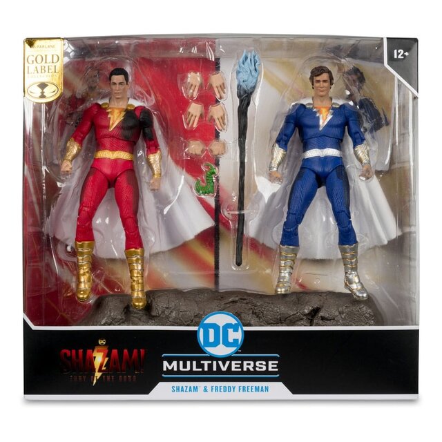 DC Multiverse Shazam (Battle Damage) & Freddie Freeman (Gold Label) 2-pack 18cm