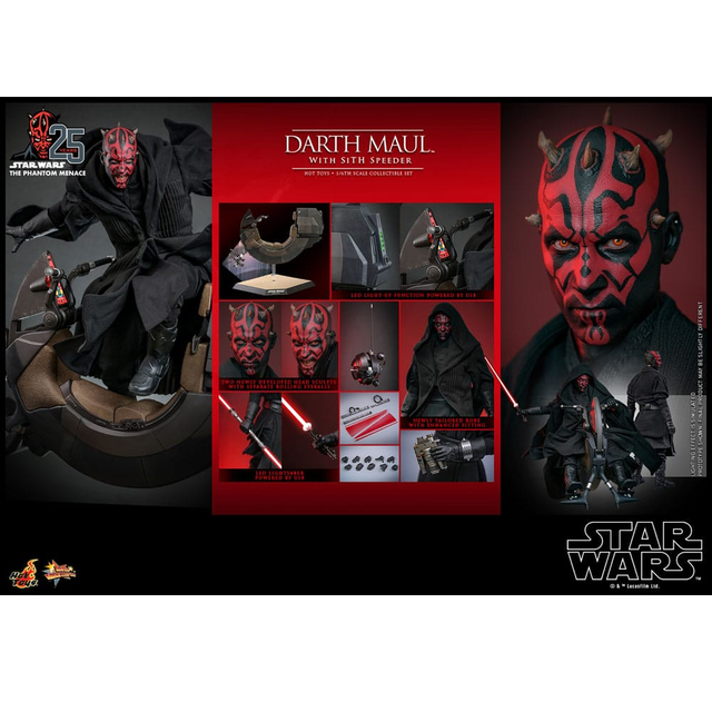 Star Wars Episode I Movie Masterpiece Action Figure 1/6 Darth Maul with Speeder 29cm