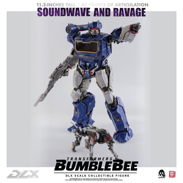 Transformers Bumblebee DLX Action Figure 2-Pack 1/6 Soundwave & Ravage 28cm