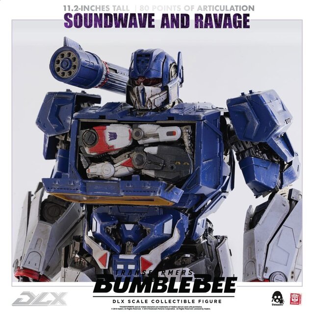 Transformers Bumblebee DLX Action Figure 2-Pack 1/6 Soundwave & Ravage 28cm