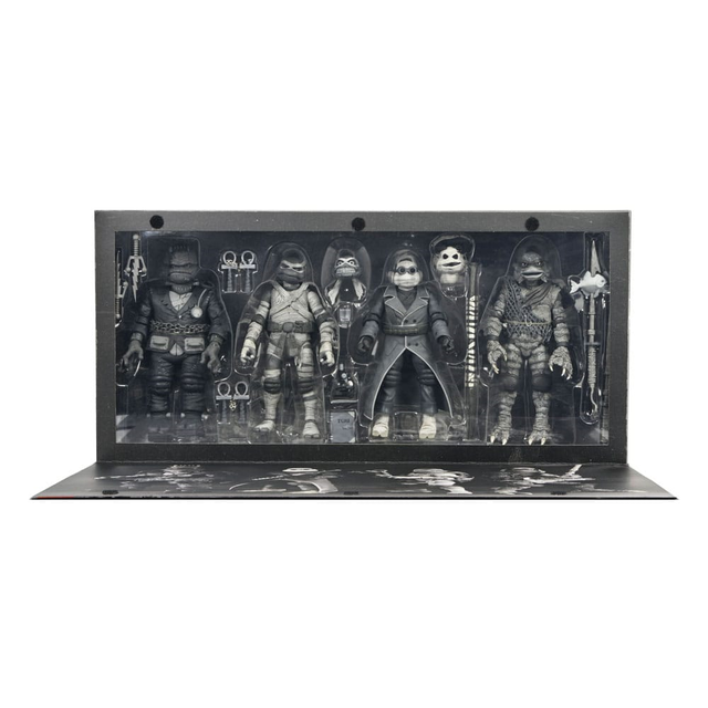 Universal Monsters x Teenage Mutant Ninja Turtles Action Figures 4-Pack Turtles Black & White 18cm