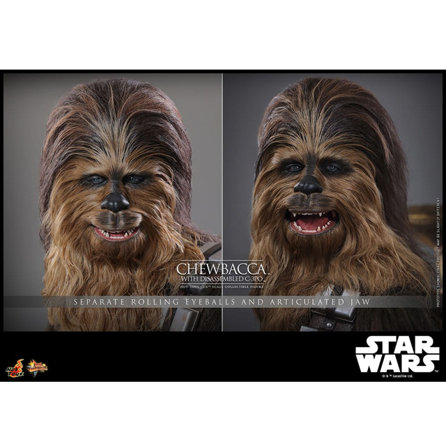 Star Wars Episode V Movie Masterpiece Action Figure 1/6 Chewbacca with Disassembled C-3PO 36cm