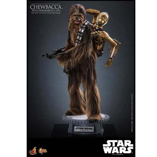 Star Wars Episode V Movie Masterpiece Action Figure 1/6 Chewbacca with Disassembled C-3PO 36cm