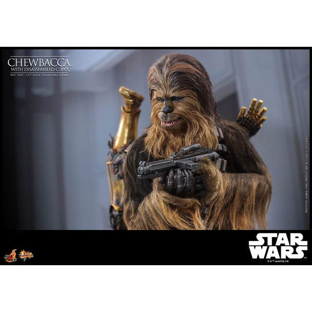 Star Wars Episode V Movie Masterpiece Action Figure 1/6 Chewbacca with Disassembled C-3PO 36cm