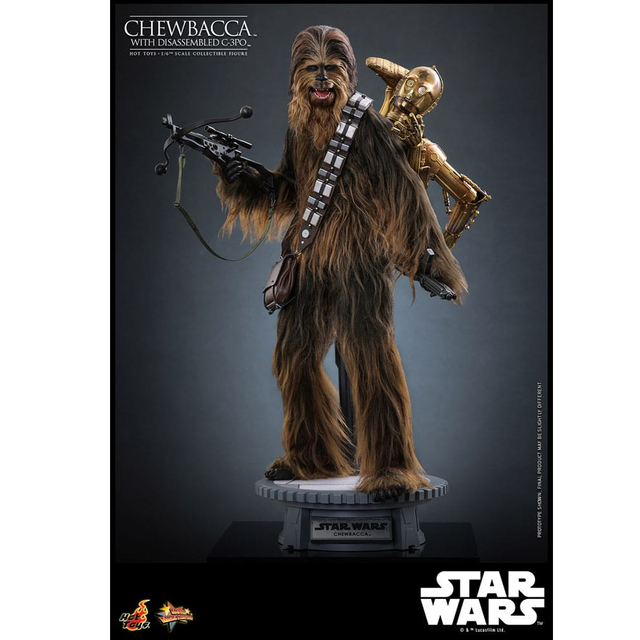 Star Wars Episode V Movie Masterpiece Action Figure 1/6 Chewbacca with Disassembled C-3PO 36cm