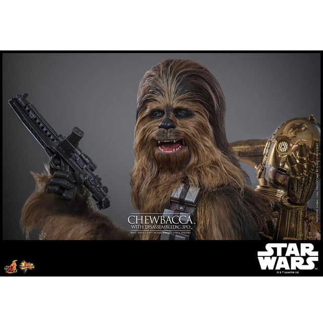 Star Wars Episode V Movie Masterpiece Action Figure 1/6 Chewbacca with Disassembled C-3PO 36cm