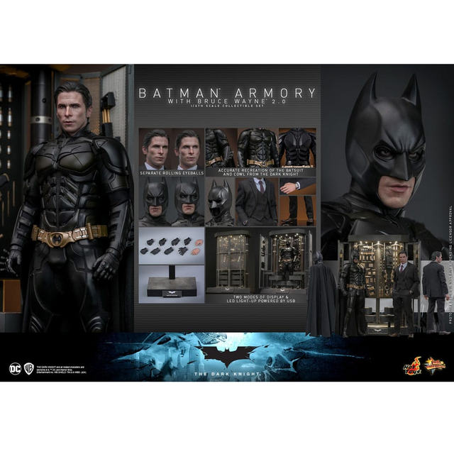 The Dark Knight Movie Masterpiece Action Figures & Diorama 1/6 Batman Armory with Bruce Wayne (2.0) 30cm