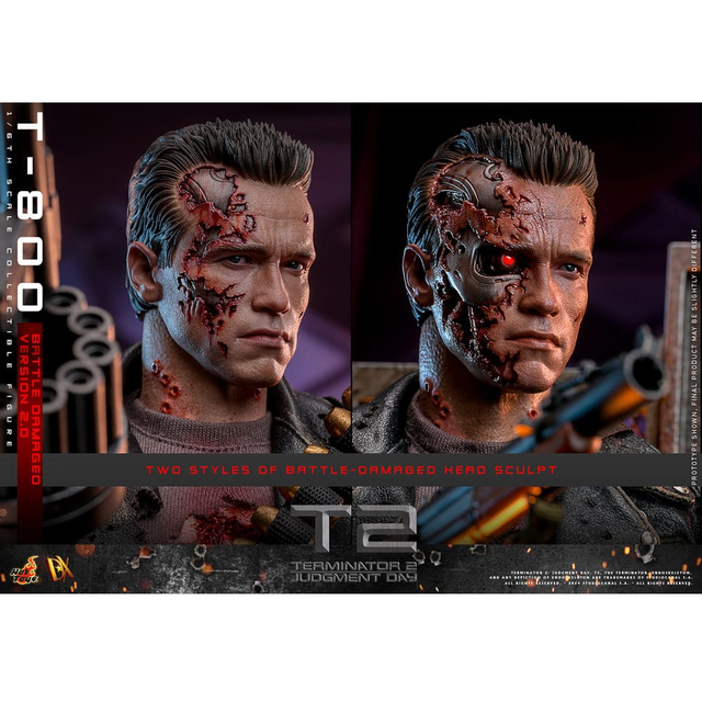 Terminator 2 Movie Masterpiece Action Figure 1/6 T-800 Battle Damaged Version 2.0 32 cm