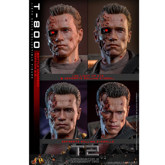 Terminator 2 Movie Masterpiece Action Figure 1/6 T-800 Battle Damaged Version 2.0 32 cm