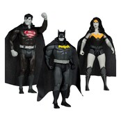 DC Direct Super Powers Action Figures Batman, Superman & Wonder Woman Black & White Accent Edition Gold Label 13cm
