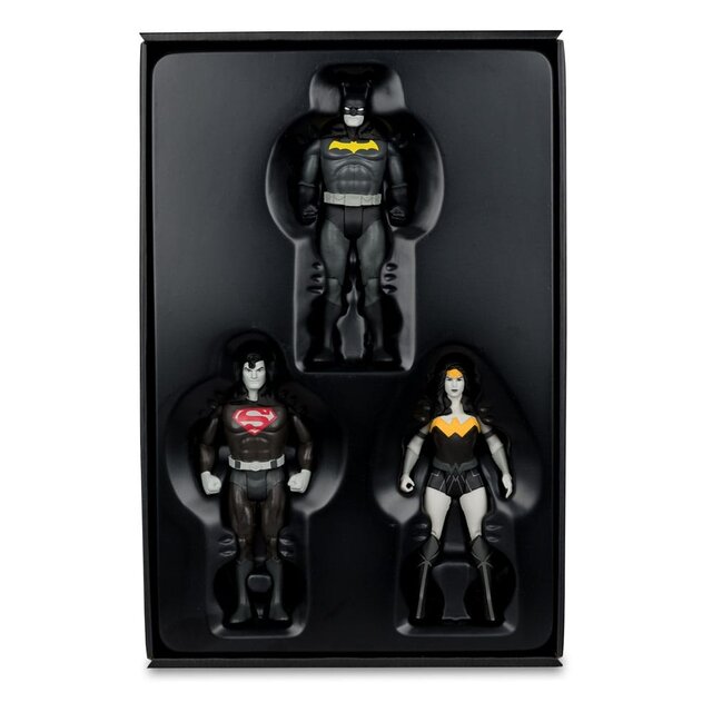 DC Direct Super Powers Action Figures Batman, Superman & Wonder Woman Black & White Accent Edition Gold Label 13cm
