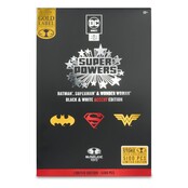 DC Direct Super Powers Action Figures Batman, Superman & Wonder Woman Black & White Accent Edition Gold Label 13cm