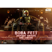 Star Wars The Mandalorian Action Figure 1/6 Boba Fett (Repaint Armor) and Throne 30cm