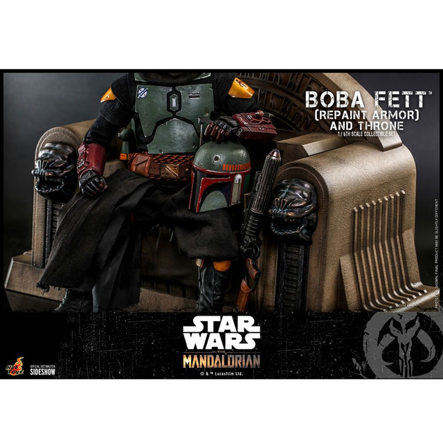 Star Wars The Mandalorian Action Figure 1/6 Boba Fett (Repaint Armor) and Throne 30cm