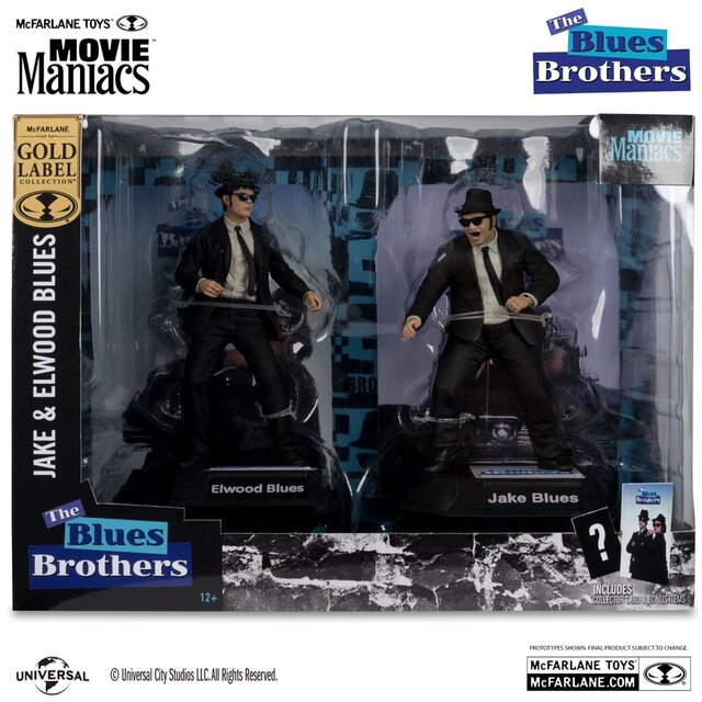 The Blues Brothers Movie Maniacs PVC Statue Jake & Elwood Blues (Gold Label) 15cm