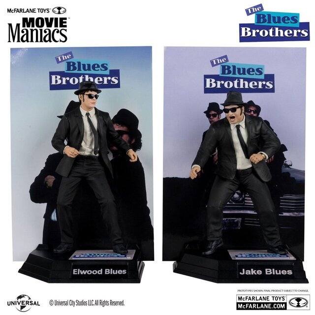 The Blues Brothers Movie Maniacs PVC Statue Jake & Elwood Blues (Gold Label) 15cm