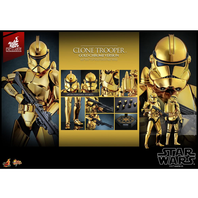 Star Wars Action Figure 1/6 Clone Trooper (Gold Chrome Version) Exclusive 30cm