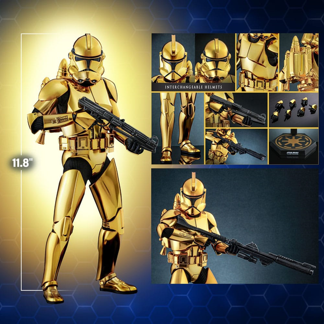 Star Wars Action Figure 1/6 Clone Trooper (Gold Chrome Version) Exclusive 30cm